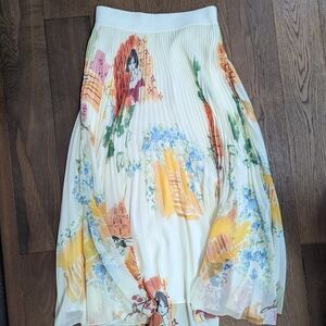 Wilfred Aritizia Terre Greece Multicolor Pleated A-Line Skirt